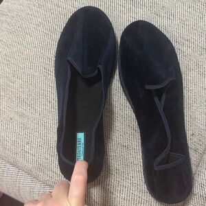Men Navy Suede Slippers